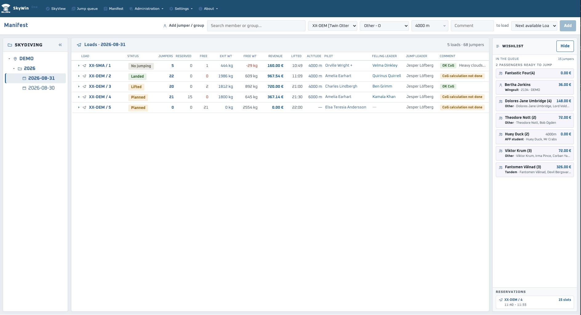 SkyWinOne Manifest